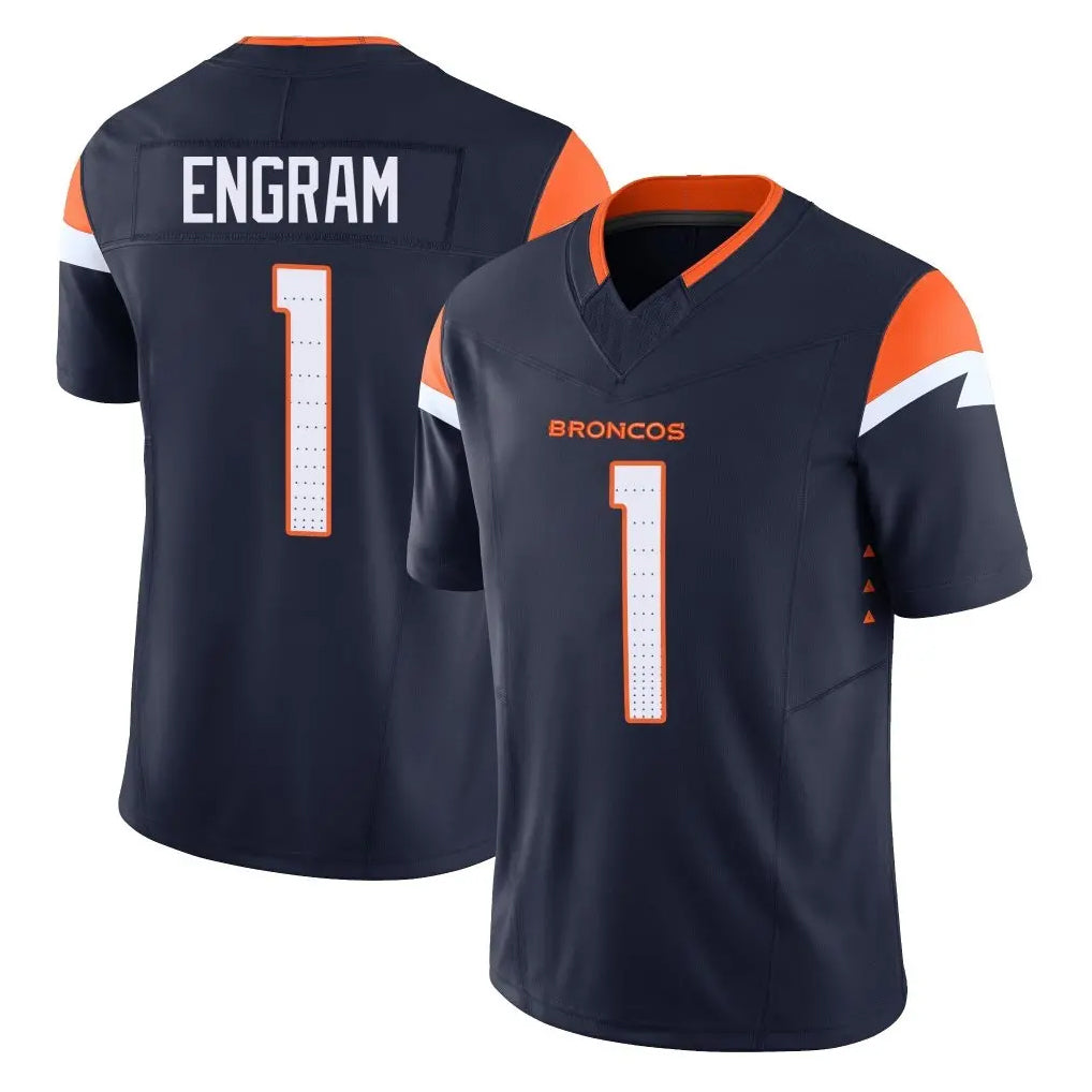D.Broncos #1 Evan Engram Player Navy Limited Vapor F.U.S.E. Home Game Hdoa Stitched Jerseys