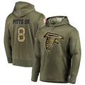 A.Falcons #8 Kyle Pitts Sr. Player Olive Salute to Service Club Fleece Hoodie Hdoa Stitched Jerseys