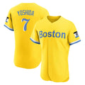 B.Red Sox #7 Masataka Yoshida Player Yellow Limited Elite Home Game Hdoa Stitched Jerseys