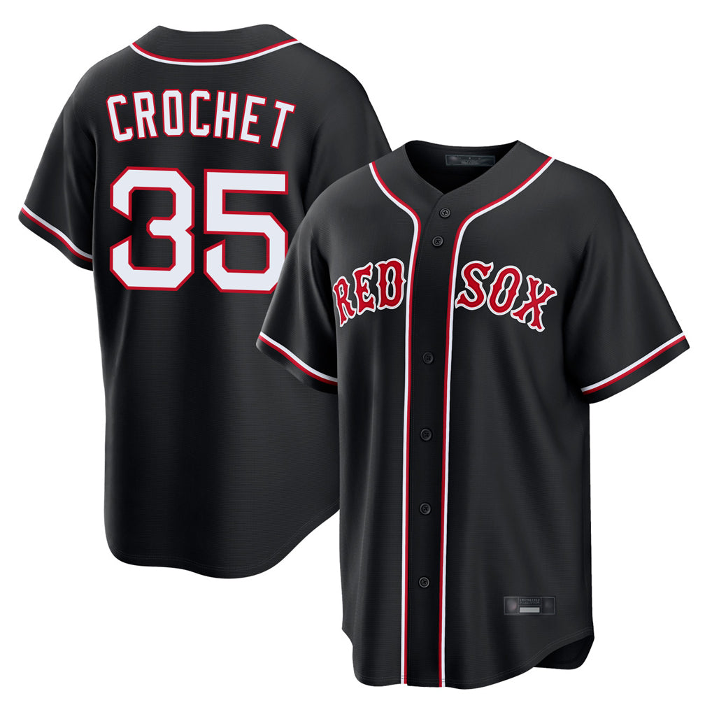 B.Red Sox #35 Garrett Crochet Player Black Out Home Game Hdoa Stitched Jerseys