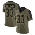 D.Cowboys #33 Javonte Williams Player Olive Salute to Service Limited Home Game Hdoa Stitched Jerseys