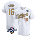 LA.Dodgers #16 Will Smith Player Gold World Series Limited Elite Home Hdoa Stitched Jerseys