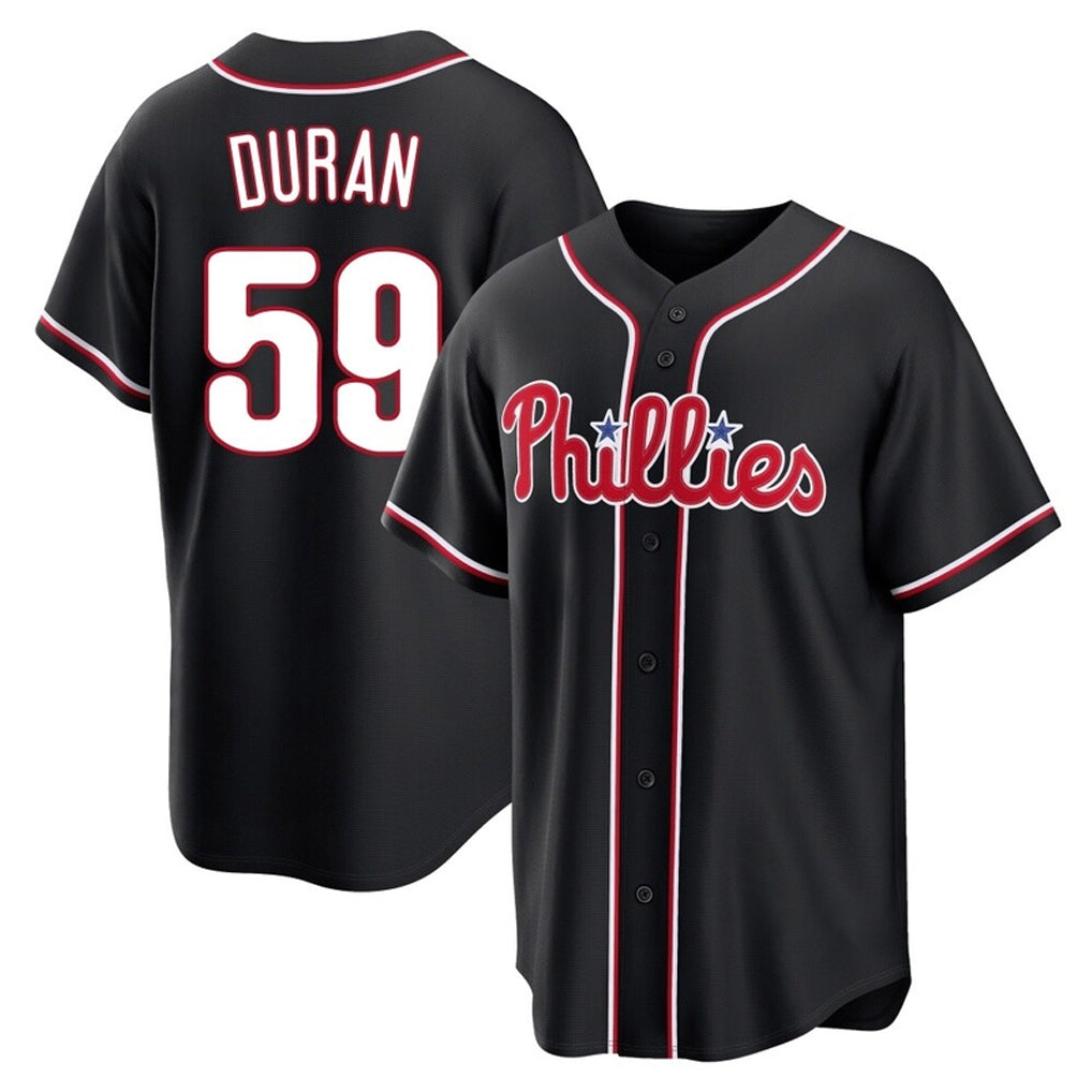 P.Phillies #59 Jhoan Duran Player Black Fashion Out Home Game Hdoa Stitched Jerseys