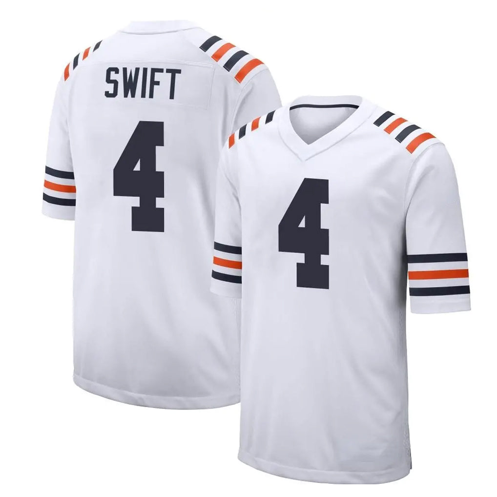 C.Bears #4 D'Andre Swift Player White Classic Home Game Hdoa Stitched Jerseys