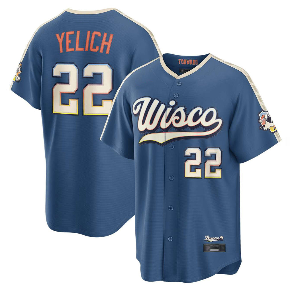M.Brewers #22 Christian Yelich Player Blue 2026 City Connect Home Game Hdoa Stitched Jerseys
