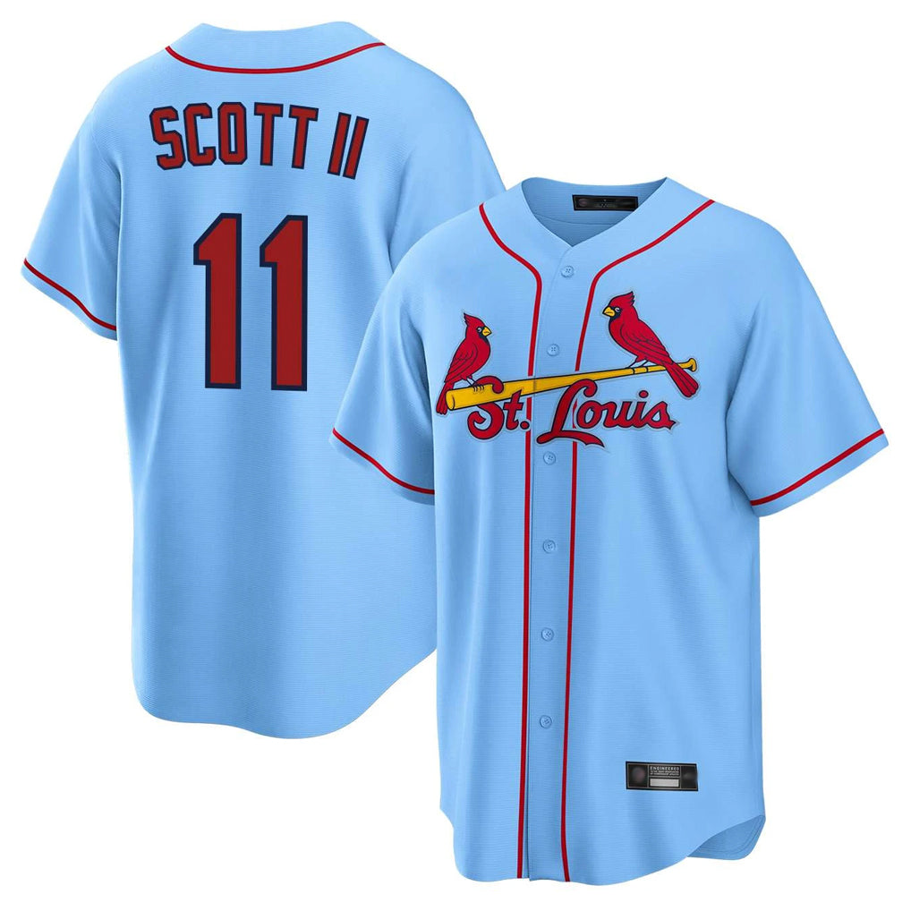 St. Louis Cardinals #11 Victor Scott II Player Light Blue Home Game Hdoa Stitched Jerseys
