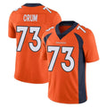 D.Broncos #73 Frank Crum Player Orange Color Vapor Untouchable Limited Game Hdoa Stitched Jerseys