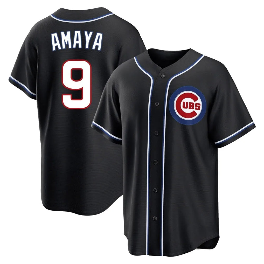 C.Cubs #9 Miguel Amaya Player Black Fashion Out Game Hdoa Stitched Jerseys