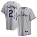C.Rockies #2 Tyler Freeman Player Gray Game Home Hdoa Stitched Jerseys