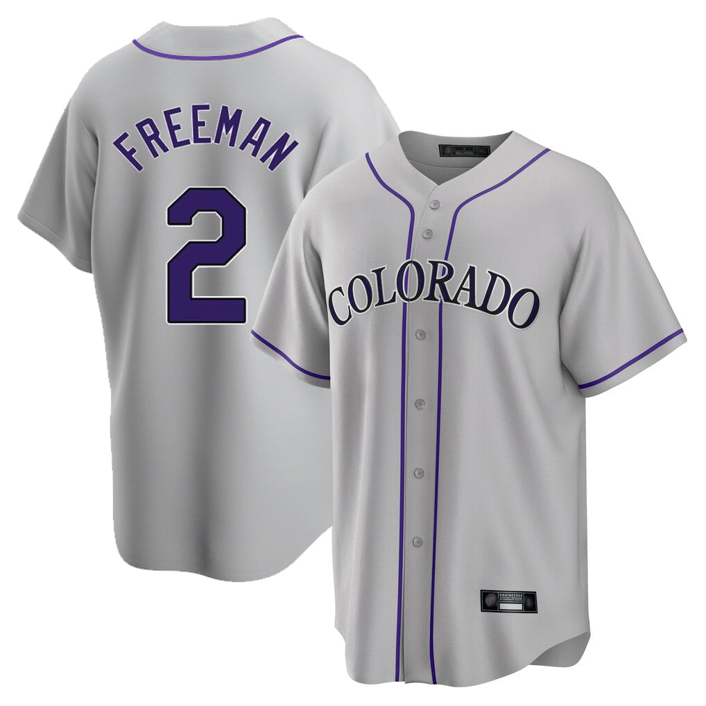C.Rockies #2 Tyler Freeman Player Gray Game Home Hdoa Stitched Jerseys