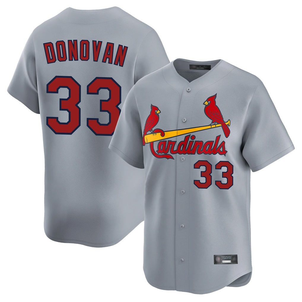 St. Louis Cardinals #33 Brendan Donovan Player Gray Home Limited Hdoa Stitched Jerseys