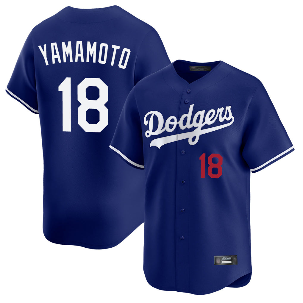 LA.Dodgers #18 Yoshinobu Yamamoto Player Royal Limited Home Hdoa Stitched Jerseys