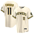 M.Brewers #11 Jackson Chourio Player Cream Home Limited Hdoa Stitched Jerseys