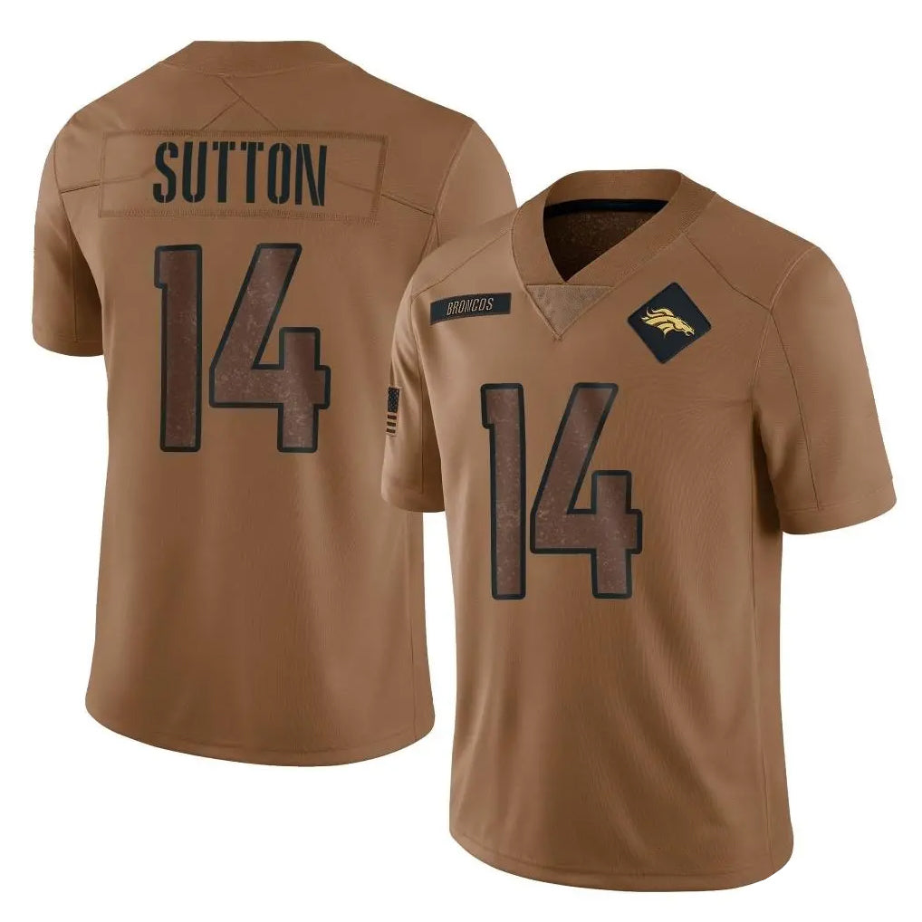 D.Broncos #14 Courtland Sutton Player Brown Salute To Service Limited Hdoa Stitched Jerseys