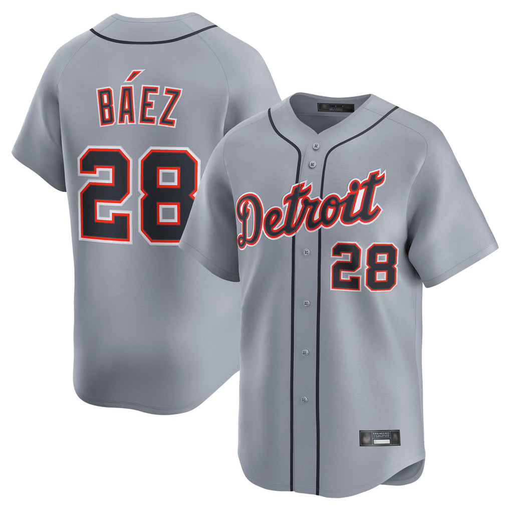 D.Tigers #28 Javier B¨¢ez Player Gray Home Limited Hdoa Stitched Jerseys