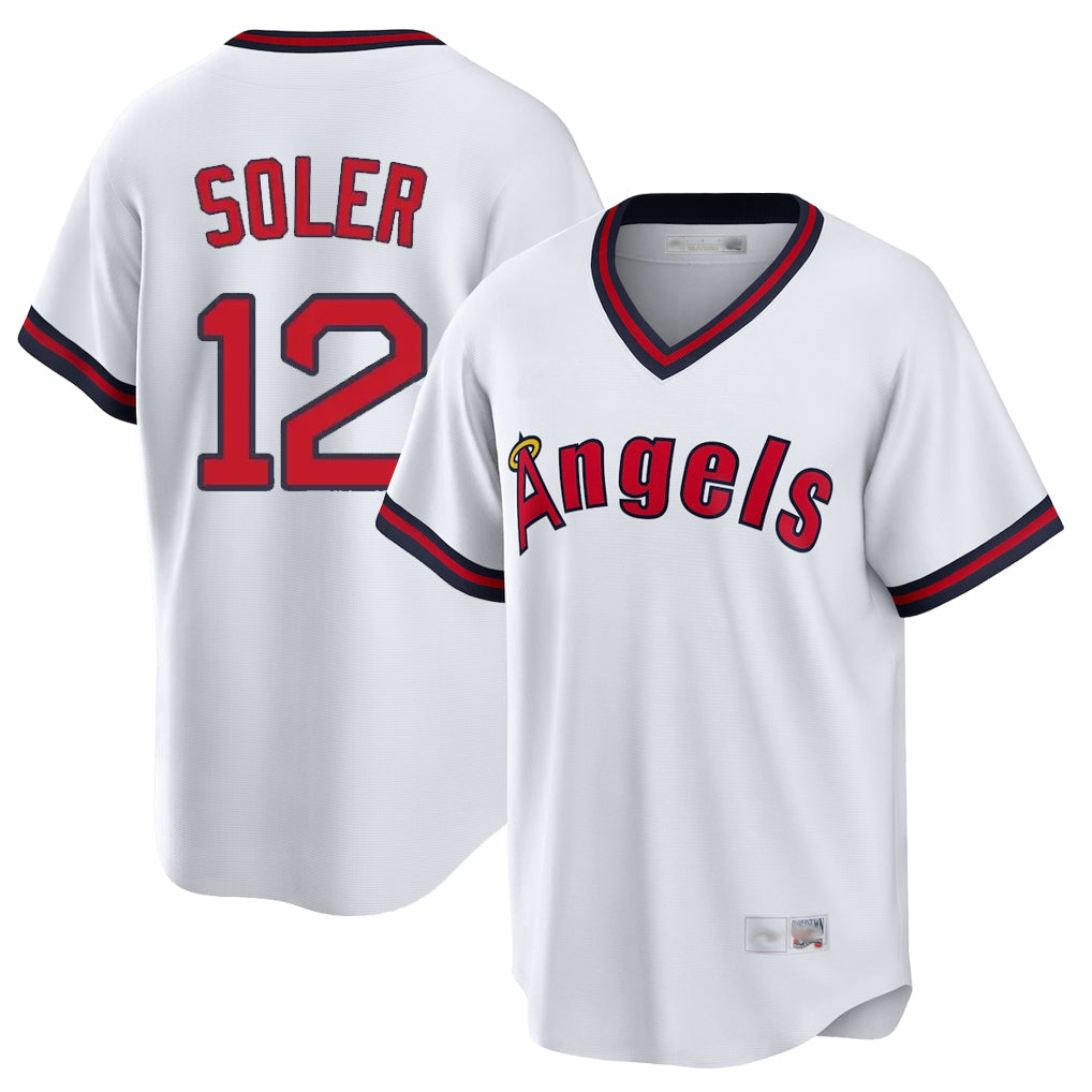 LA.Angels #12 Jorge Soler Player White T-shirt Home Game Hdoa Stitched Jerseys