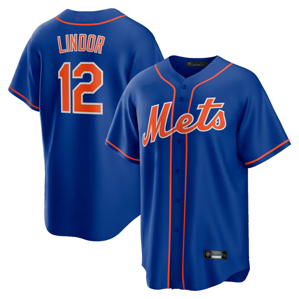 NY.Mets #12 Francisco Lindor Player Royal Home Game Hdoa Stitched Jerseys