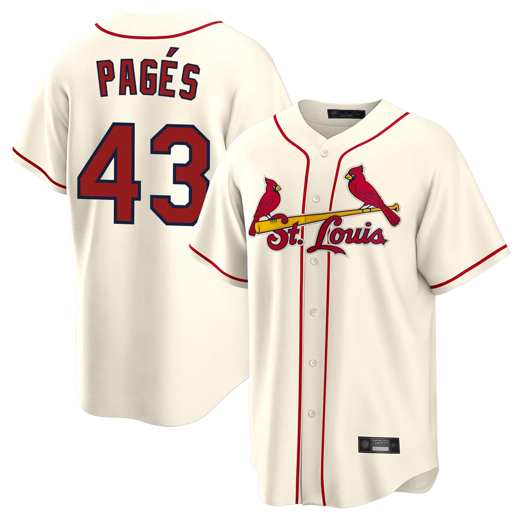 St. Louis Cardinals #43 Pedro Pages Player Cream Home Game Hdoa Stitched Jerseys