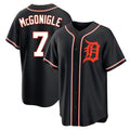 D.Tigers #7 Kevin McGonigle Player Black Fashion Out Home Game Hdoa Stitched Jerseys
