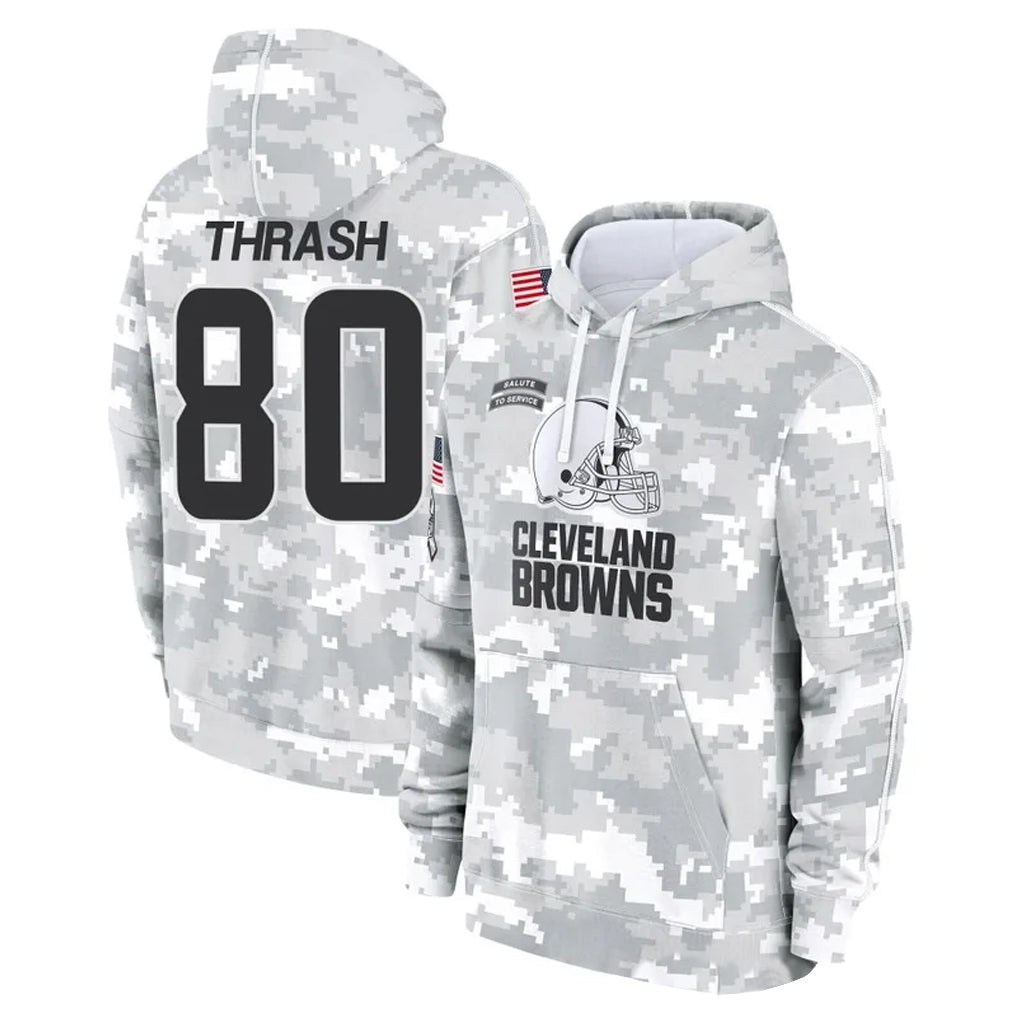 C.Browns #80 Jamari Thrash Player Arctic Camo Salute to Service Hoodies Limited Game Hdoa Stitched Jerseys