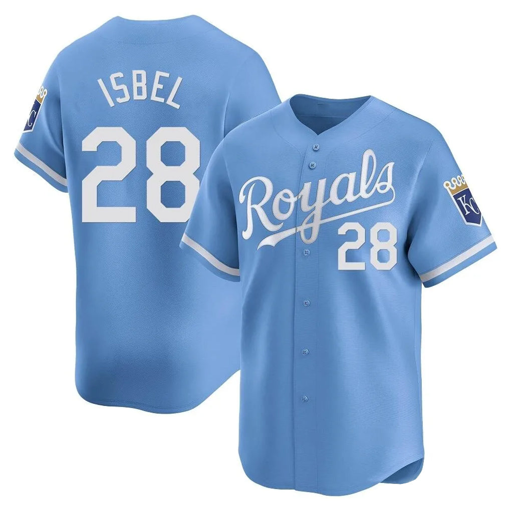 KC.Royals #28 Kyle Isbel Player Light Blue Alt Limited Home Hdoa Stitched Jerseys
