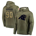 C.Panthers #90 Julius Peppers Player Olive Salute to Service Hoodies Hdoa Stitched Jerseys