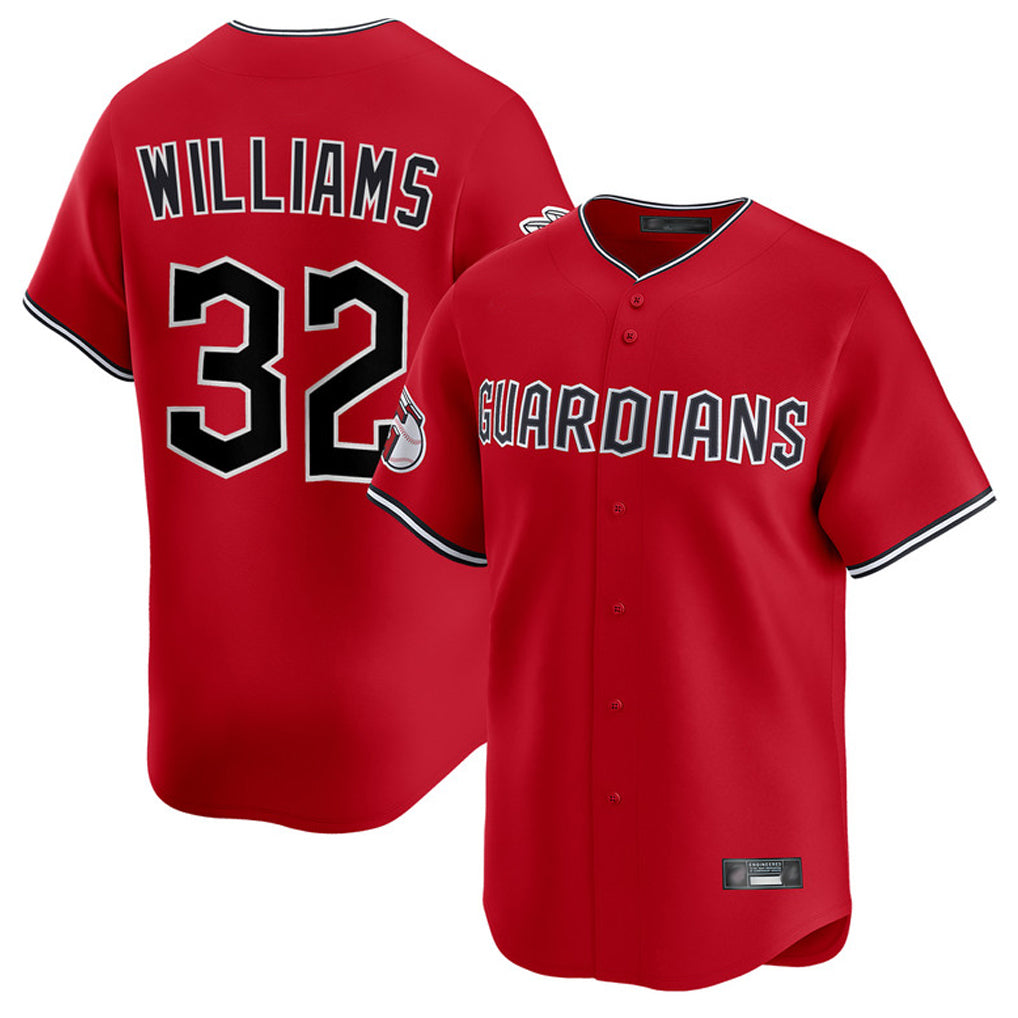 C.Guardians #32 Gavin Williams Player Red Limited Home Hdoa Stitched Jerseys