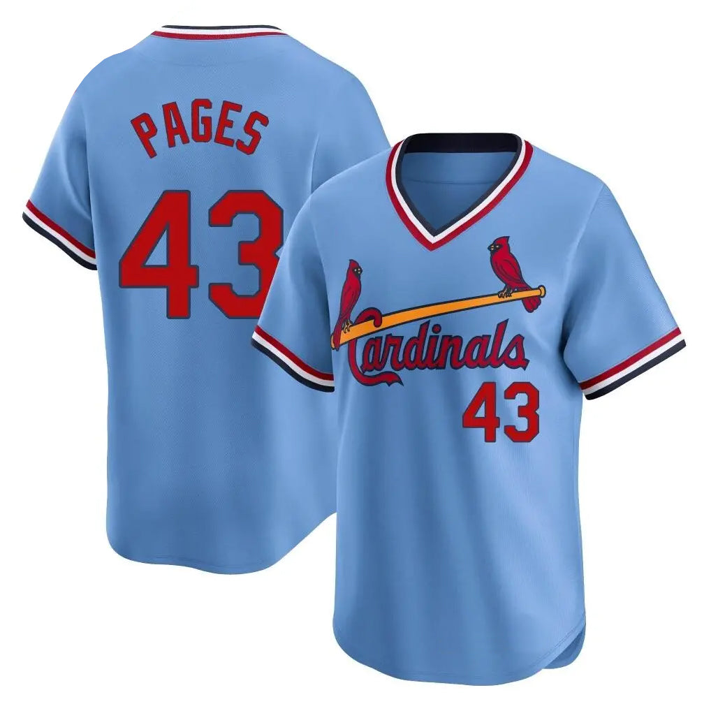 St. Louis Cardinals #43 Pedro Pages Player Light Blue City Connect Home T-shirt Hdoa Stitched Jerseys