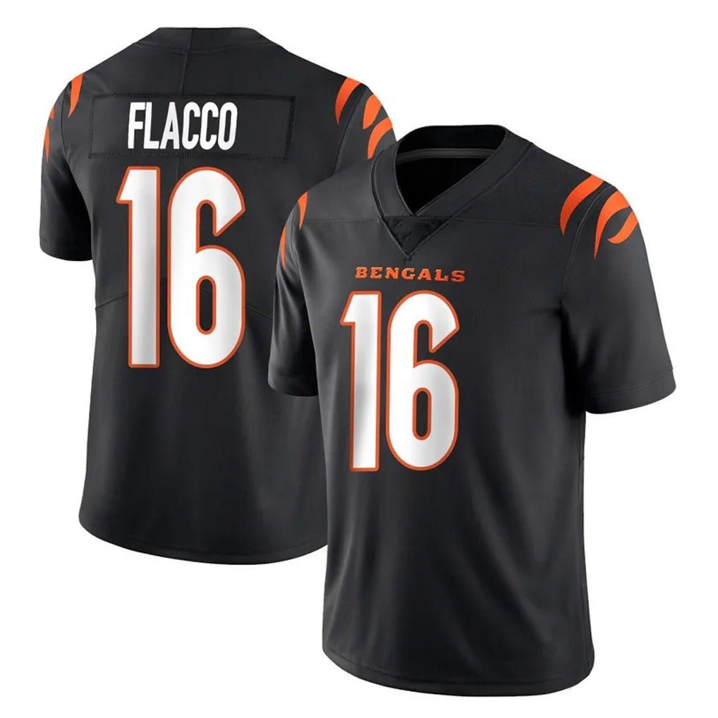 C.Bengals #16 Joe Flacco Player Black Vapor Untouchable Limited Home Game Hdoa Stitched Jerseys
