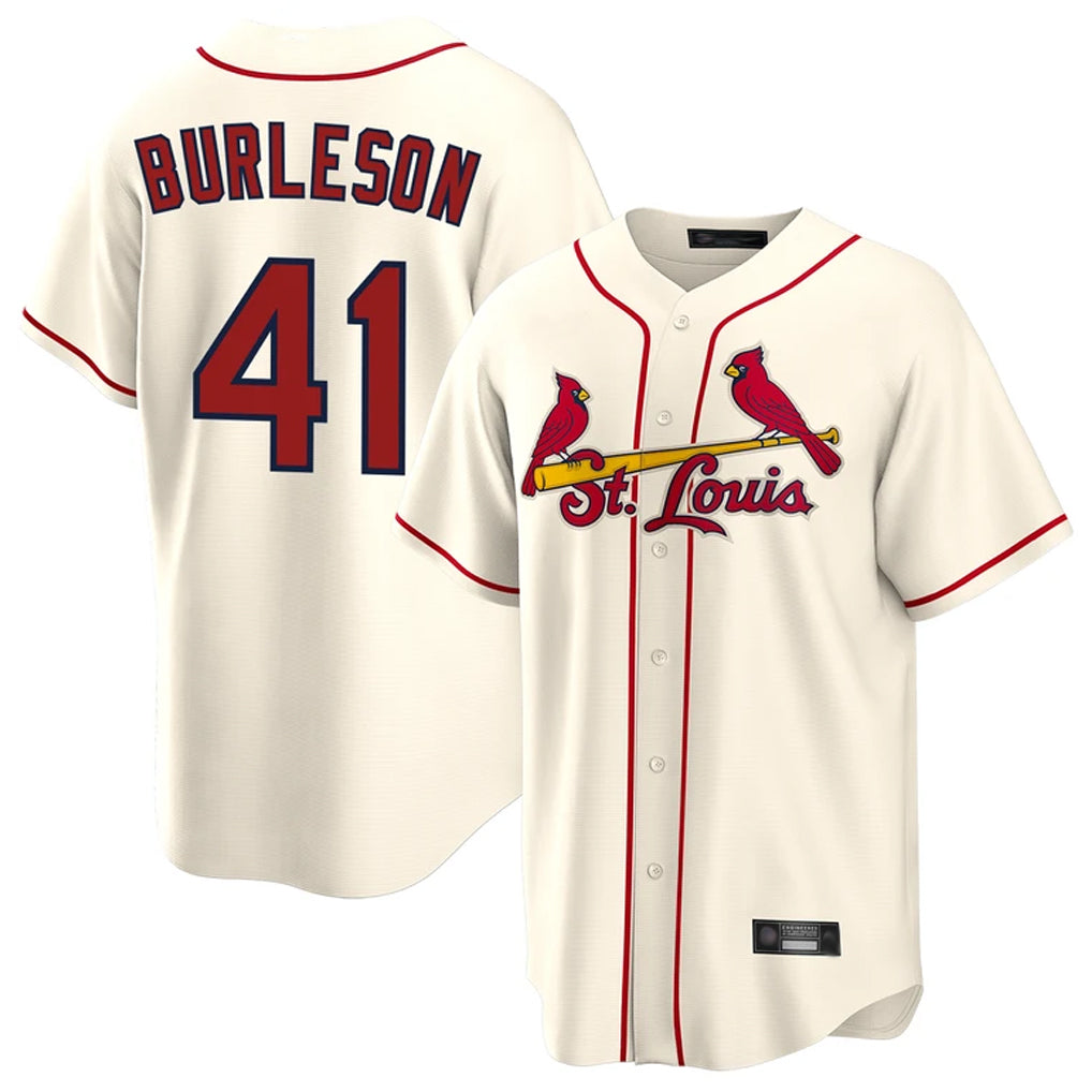 St. Louis Cardinals #41 Alec Burleson Player Cream Home Game Hdoa Stitched Jerseys