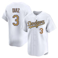 LA.Dodgers #3 Edwin D¨ªaz Player Gold Collection Limited Home Hdoa Stitched Jerseys