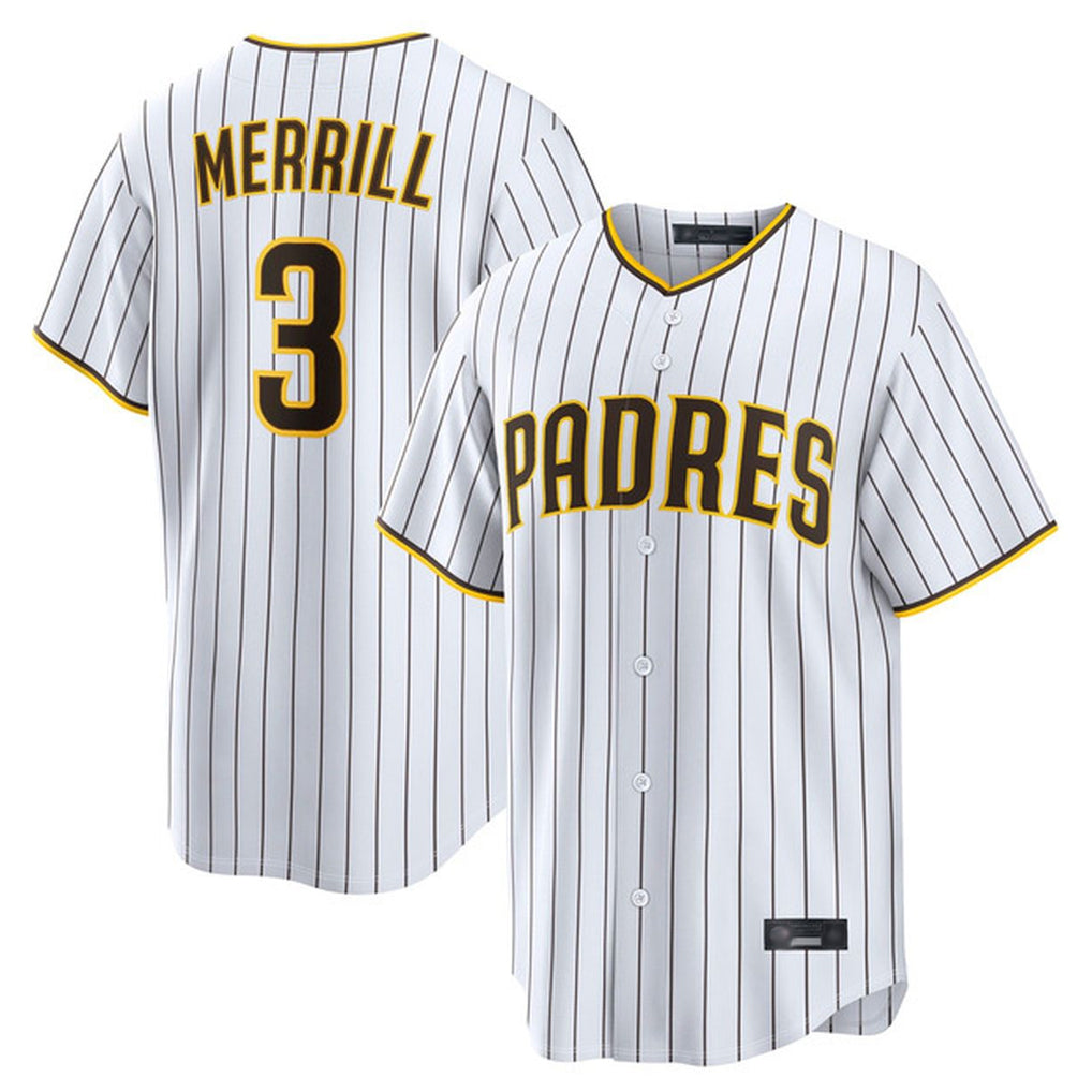S.Diego Padres #3 Jackson Merrill Player White Cooperstown Collection Home Game Hdoa Stitched Jerseys