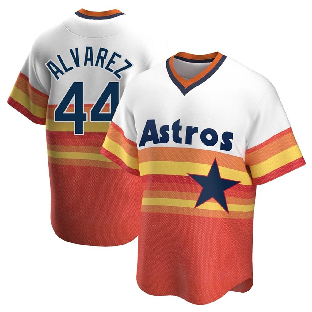 H.Astros #44 Yordan Alvarez Player Rainbow Cooperstown Collection T-shirt Hdoa Stitched Jerseys