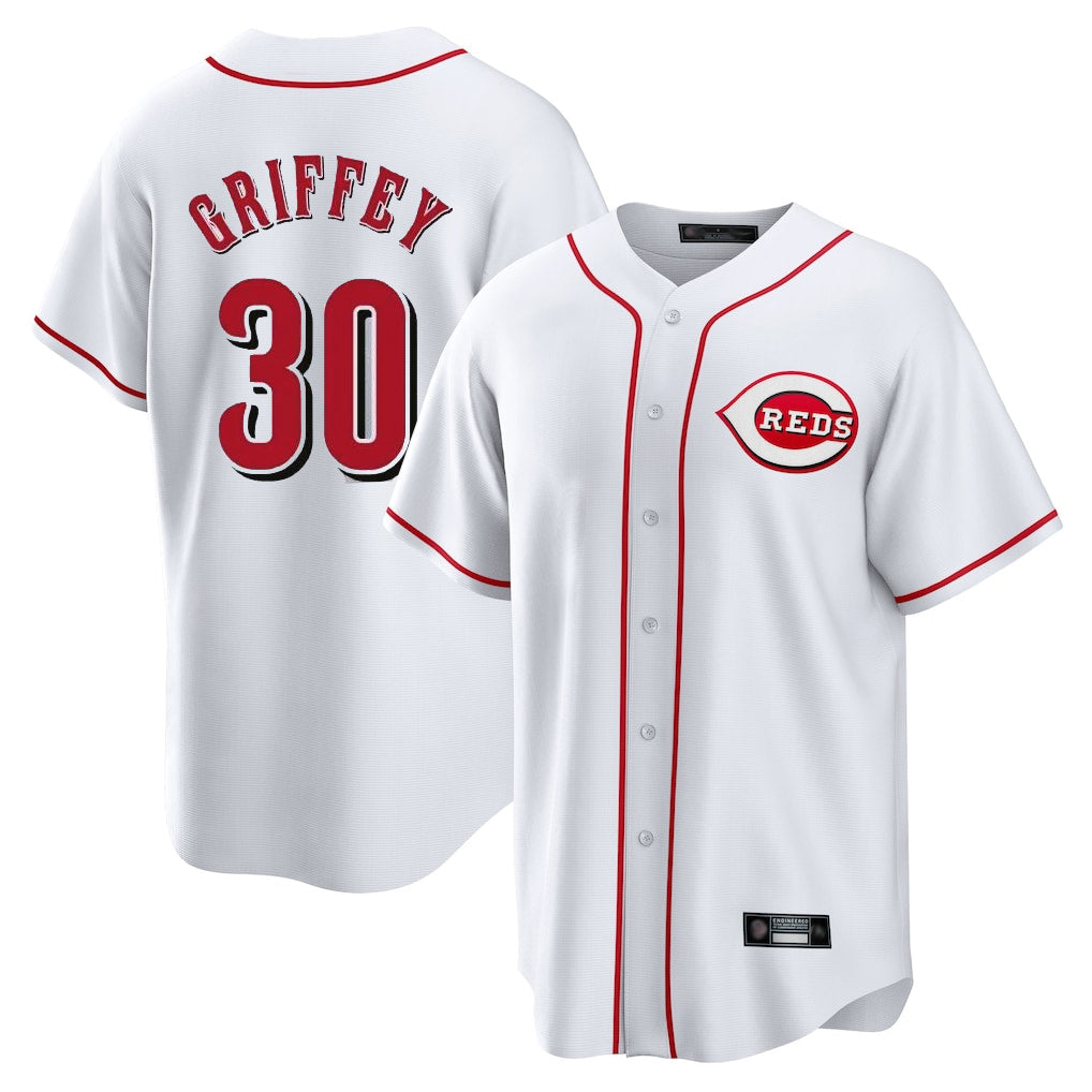 C.Reds #30 Ken Griffey Player White Game Home Hdoa Stitched Jerseys