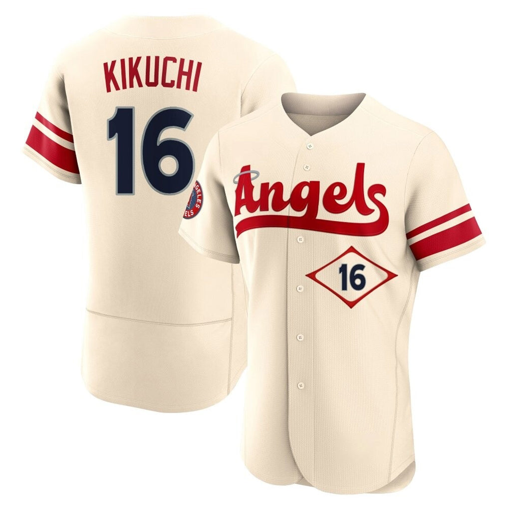 LA.Angels #16 Yusei Kikuchi Player Cream City Connect Limited ELite Home Hdoa Stitched Jerseys