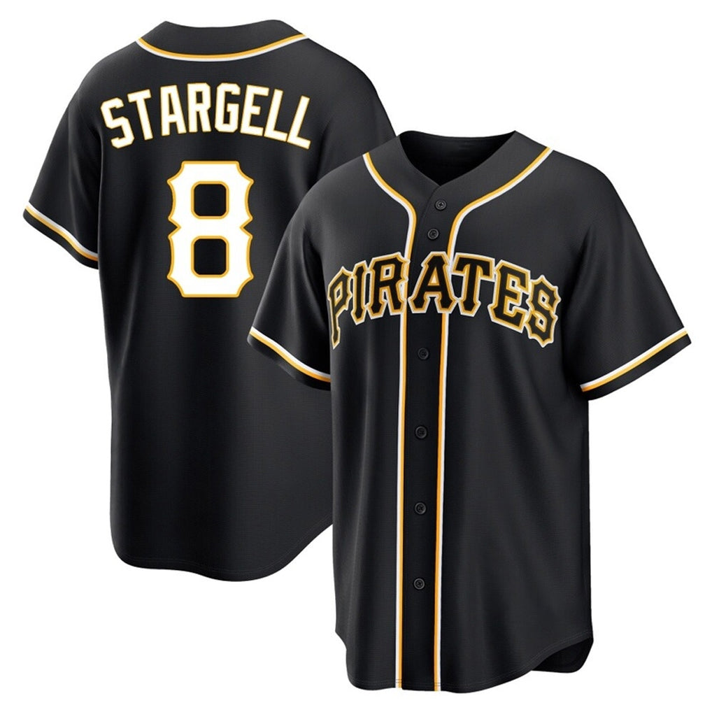 P.Pirates #8 Willie Stargell Player Black Fashion Out Home Game Hdoa Stitched Jerseys