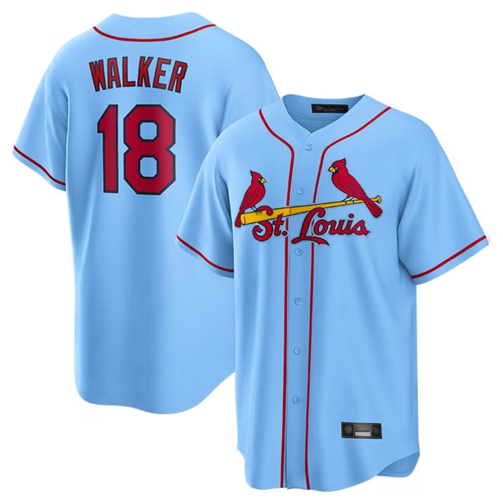 St. Louis Cardinals #18 Jordan Walker Player Light Blue Home Game Hdoa Stitched Jerseys