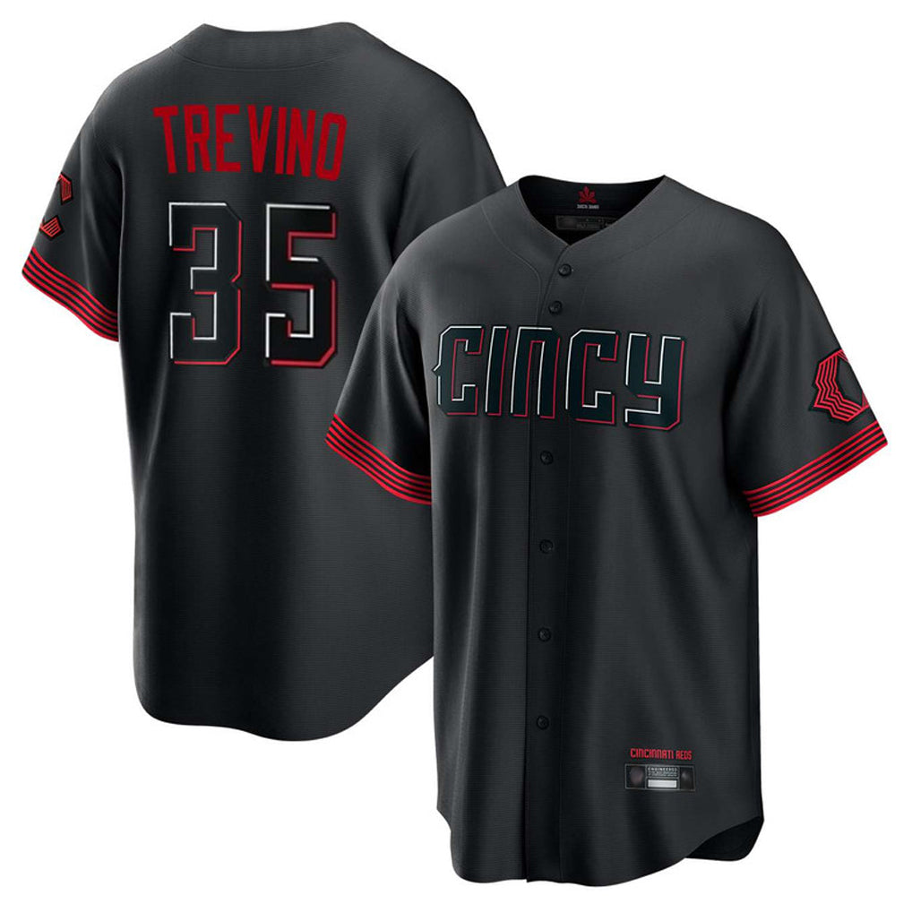 C.Reds #35 Jose Trevino Player Black City Connect Home Game Hdoa Stitched Jerseys