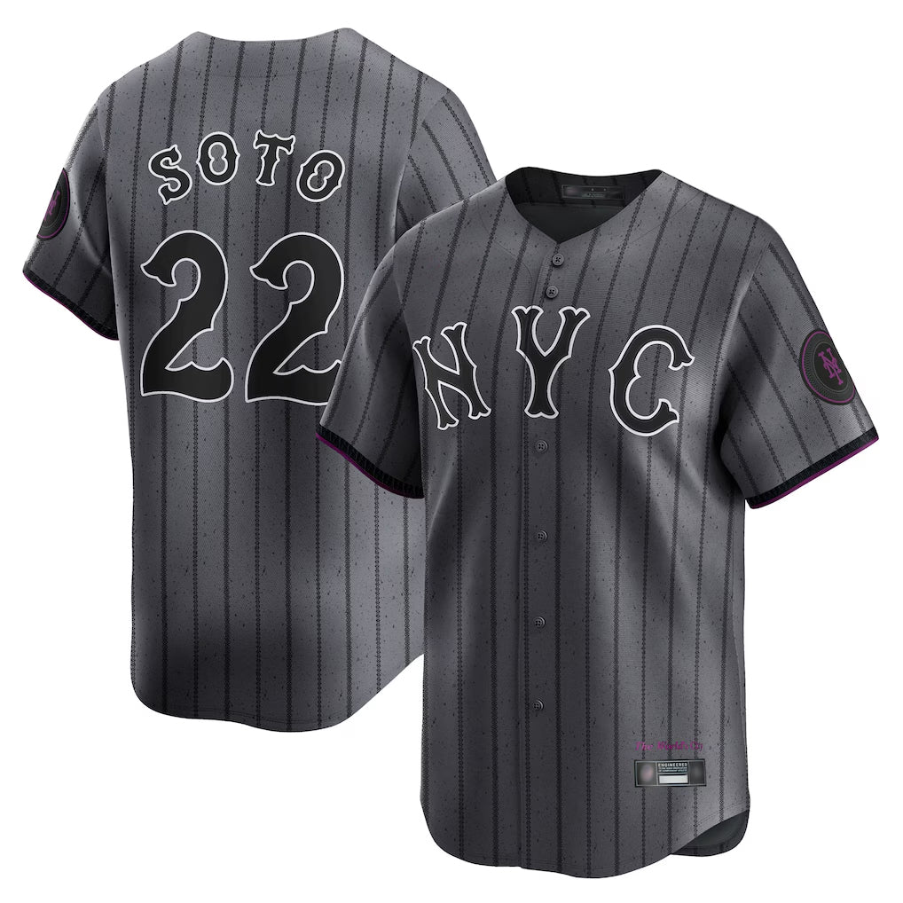 NY.Mets #22 Juan Soto Player Gray City Connect Limited Hdoa Stitched Jerseys