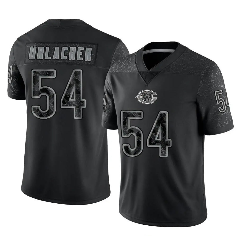 C.Bears #54 Brian Urlacher Player Black REFLECTIVE Limited Game Hdoa Stitched Jerseys