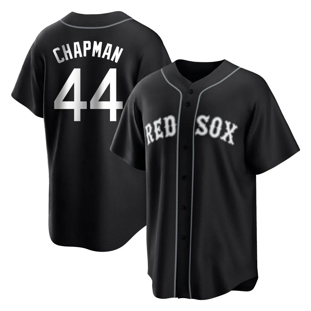 B.Red Sox #44 Aroldis Chapman Player Black Home Game Hdoa Stitched Jerseys