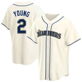 S.Mariners #2 Cole Young Player Cream Home Game Hdoa Stitched Jerseys