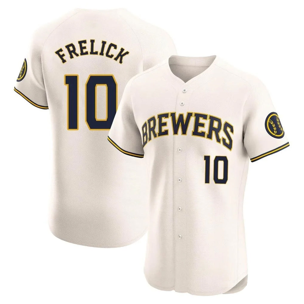 M.Brewers #10 Sal Frelick Player Cream Home Limited Elite Hdoa Stitched Jerseys