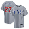 C.Cubs #27 Seiya Suzuki Player Gray Home Game Hdoa Stitched Jerseys