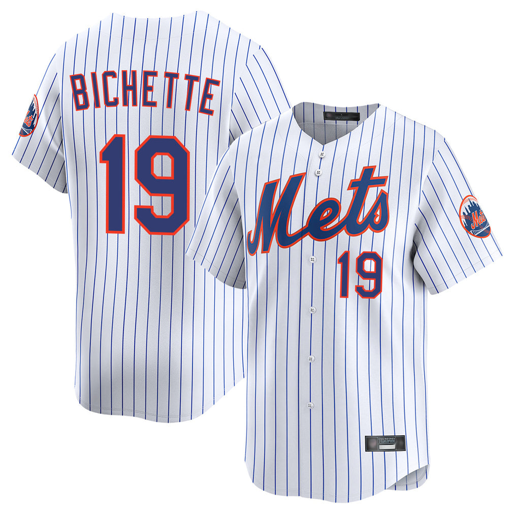 NY.Mets #19 Bo Bichette Player White Home Limited Hdoa Stitched Jerseys