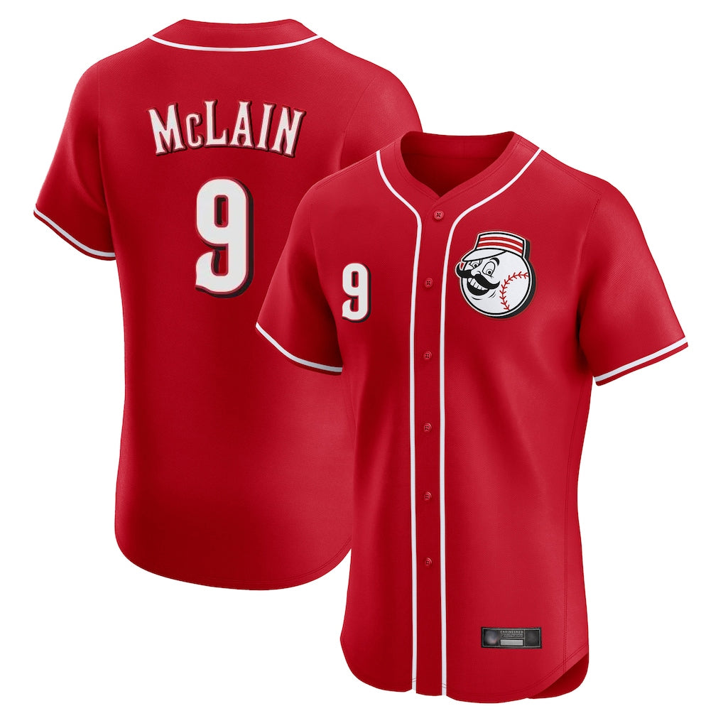 C.Reds #9 Matt McLain Player Red Limited Elite Home Game Hdoa Stitched Jerseys