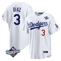LA.Dodgers #3 Edwin D¨ªaz Player White World Series Home Game Hdoa Stitched Jerseys