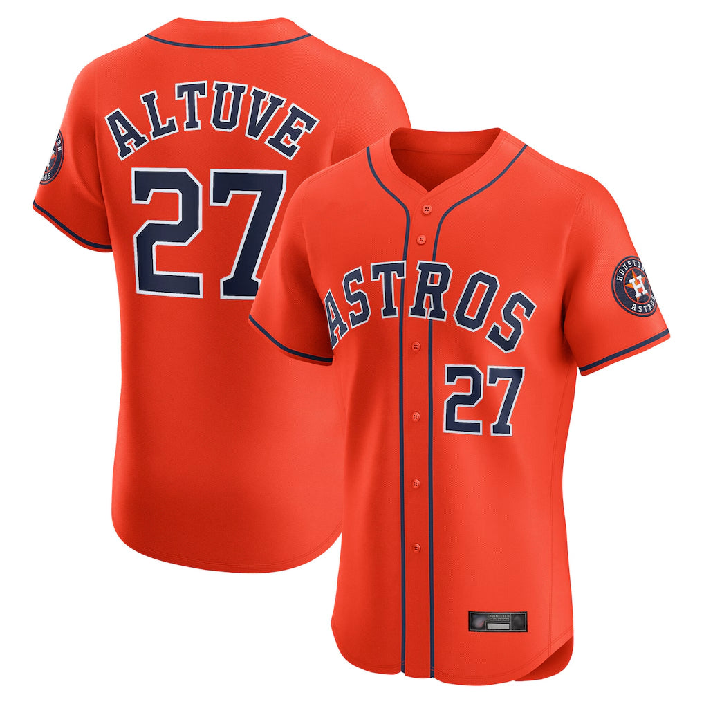 H.Astros #27 Jose Altuve Player Orange Home Limited Elite Hdoa Stitched Jerseys