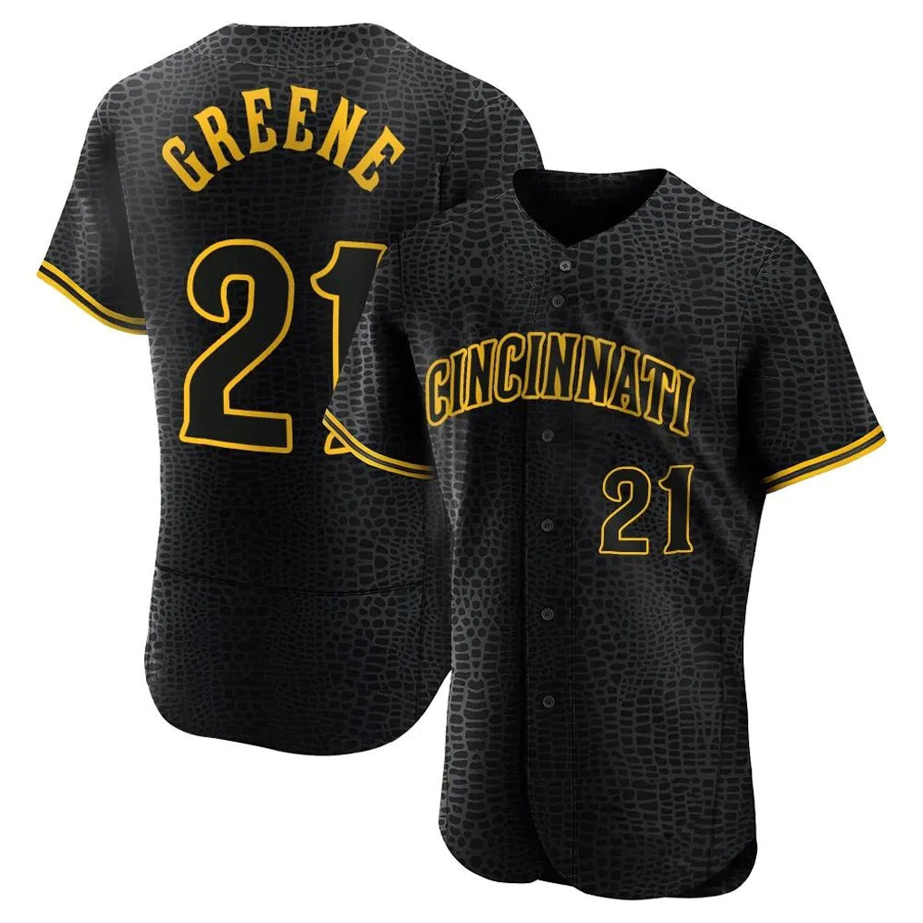 C.Reds #21 Hunter Greene Player Black Snake Skin City Limited Elite Home Hdoa Stitched Jerseys