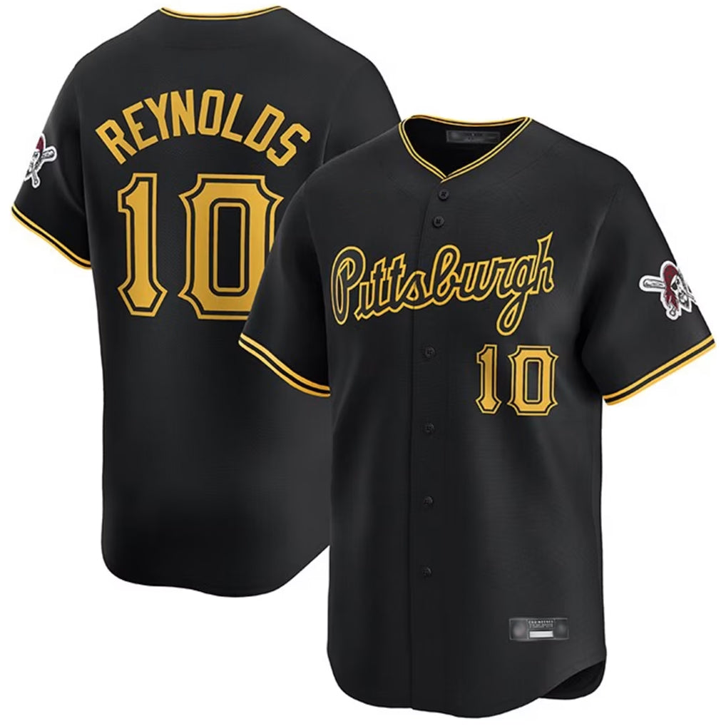 P.Pirates #10 Bryan Reynolds Player Black Alt Home Limited Hdoa Stitched Jerseys
